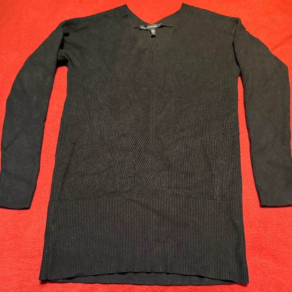 White House Black Market Women’s V-Neck Black Sweater